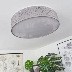 Lampes En Tissu-hofstein Plafonnier Tallaboa LED Blanc, 1 lumière, Télécommandes