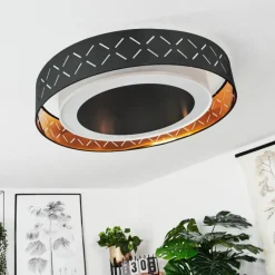 Lampes En Tissu-hofstein Plafonnier Tallaboa LED Noir, Blanc, 1 lumière