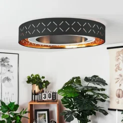 Lampes En Tissu-hofstein Plafonnier Tallaboa LED Noir, Blanc, 1 lumière