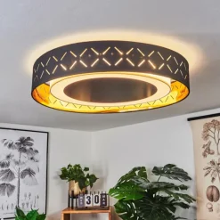 Lampes En Tissu-hofstein Plafonnier Tallaboa LED Noir, Blanc, 1 lumière