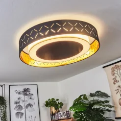 Lampes En Tissu-hofstein Plafonnier Tallaboa LED Noir, Blanc, 1 lumière