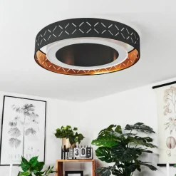 Lampes En Tissu-hofstein Plafonnier Tallaboa LED Noir, Blanc, 1 lumière