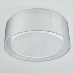 Lampes En Tissu-hofstein Plafonnier Tallaboa Nickel mat, Blanc, 3 lumières