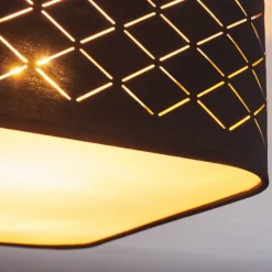 Lampes En Tissu-hofstein Plafonnier Tallaboa Noir, Blanc, 1 lumière