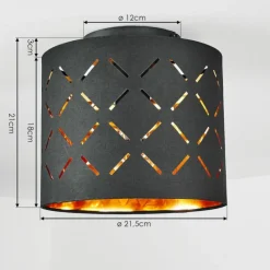 Lampes En Tissu-hofstein Plafonnier Tallaboa Noir, 1 lumière