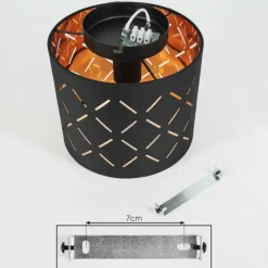 Lampes En Tissu-hofstein Plafonnier Tallaboa Noir, 1 lumière