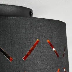 Lampes En Tissu-hofstein Plafonnier Tallaboa Noir, 1 lumière