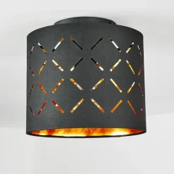 Lampes En Tissu-hofstein Plafonnier Tallaboa Noir, 1 lumière