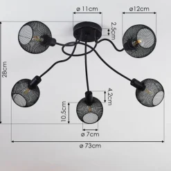 hofstein Plafonnier Tambo Noir, 5 lumières