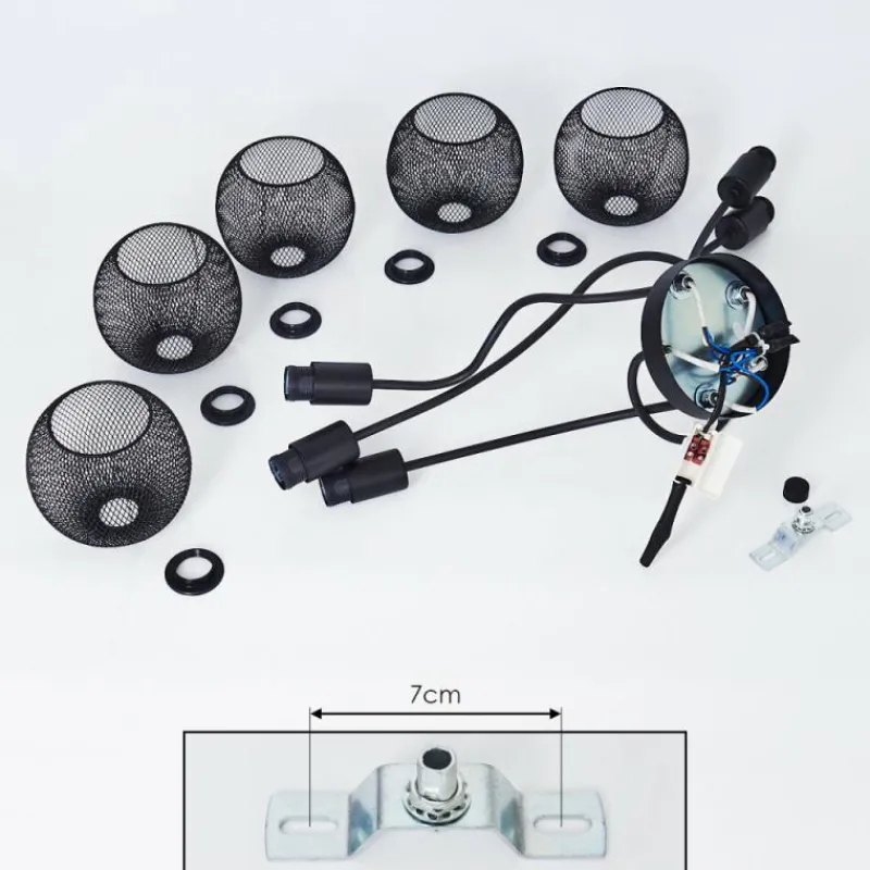 hofstein Plafonnier Tambo Noir, 5 lumières