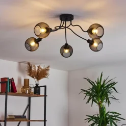 hofstein Plafonnier Tambo Noir, 5 lumières