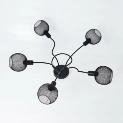 hofstein Plafonnier Tambo Noir, 5 lumières