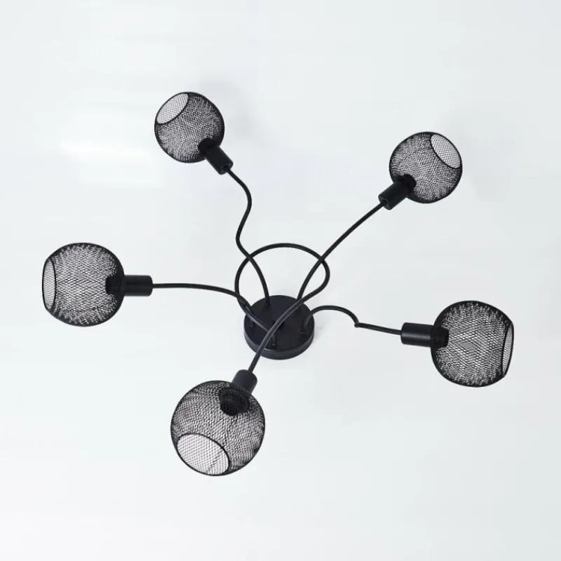 hofstein Plafonnier Tambo Noir, 5 lumières