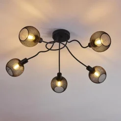 hofstein Plafonnier Tambo Noir, 5 lumières