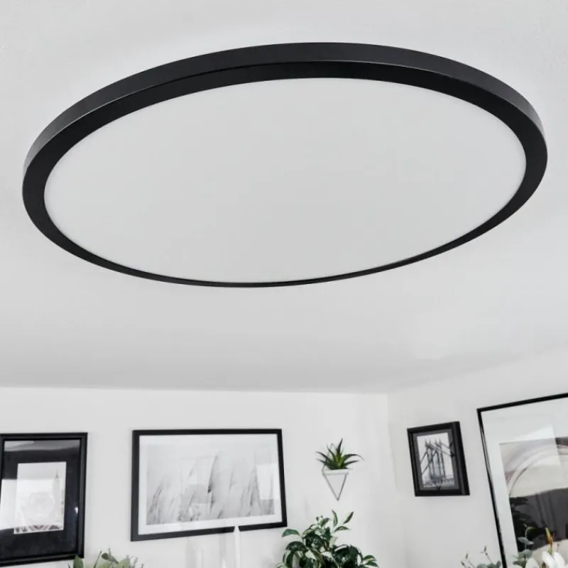 hofstein Plafonnier Tamesch LED Noir, 1 lumière, Télécommandes