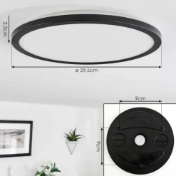 hofstein Plafonnier Tamesch LED Noir, 1 lumière