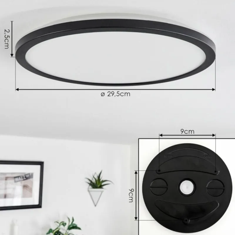 hofstein Plafonnier Tamesch LED Noir, 1 lumière