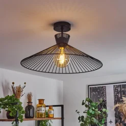 Lampes Industrielles-hofstein Plafonnier Tamins Noir, 1 lumière