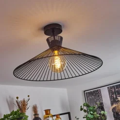 Lampes Industrielles-hofstein Plafonnier Tamins Noir, 1 lumière