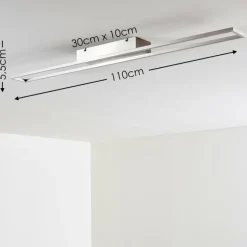 hofstein Plafonnier Tampere LED Nickel mat, 4 lumières