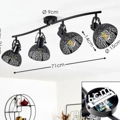 Luminaires Rustiques-hofstein Plafonnier Tangier Noir, 4 lumières