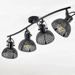 Luminaires Rustiques-hofstein Plafonnier Tangier Noir, 4 lumières