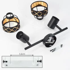 Lampes En Tissu-hofstein Plafonnier Tarasp Noir, 2 lumières