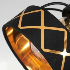 Lampes En Tissu-hofstein Plafonnier Tarasp Noir, 3 lumières