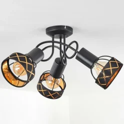 Lampes En Tissu-hofstein Plafonnier Tarasp Noir, 3 lumières