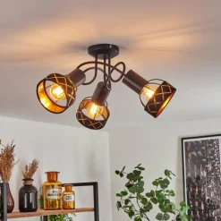 Lampes En Tissu-hofstein Plafonnier Tarasp Noir, 3 lumières