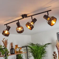 Lampes En Tissu-hofstein Plafonnier Tarasp Noir, 4 lumières