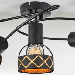Lampes En Tissu-hofstein Plafonnier Tarasp Noir, 5 lumières