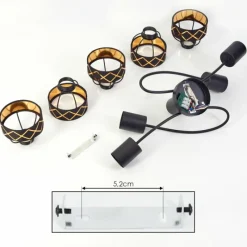 Lampes En Tissu-hofstein Plafonnier Tarasp Noir, 5 lumières