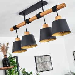 Lampes Dorées-hofstein Plafonnier Tatodere Brun, Noir, 4 lumières