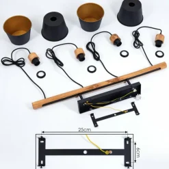 Lampes Dorées-hofstein Plafonnier Tatodere Brun, Noir, 4 lumières