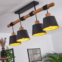 Lampes Dorées-hofstein Plafonnier Tatodere Brun, Noir, 4 lumières