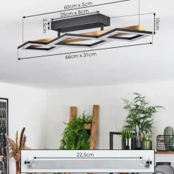 Luminaires Scandinaves-hofstein Plafonnier Tavon LED Écru, Noir, 1 lumière