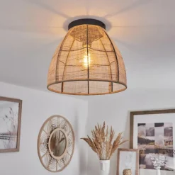 Lampes En Tissu-hofstein Plafonnier Tebary Noir, 1 lumière