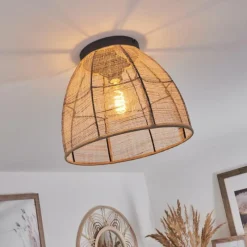 Lampes En Tissu-hofstein Plafonnier Tebary Noir, 1 lumière