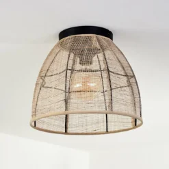 Lampes En Tissu-hofstein Plafonnier Tebary Noir, 1 lumière