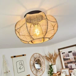 Lampes En Tissu-hofstein Plafonnier Tebary Noir, 1 lumière