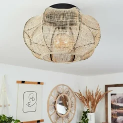 Lampes En Tissu-hofstein Plafonnier Tebary Noir, 1 lumière