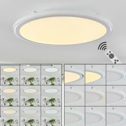 hofstein Plafonnier Telsen LED Blanc, 2 lumières, Télécommandes, Changeur de couleurs