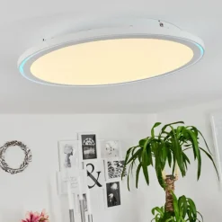 hofstein Plafonnier Telsen LED Blanc, 2 lumières, Télécommandes, Changeur de couleurs