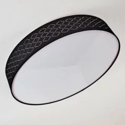 Lampes En Tissu-hofstein Plafonnier Temuka LED Noir, Blanc, 1 lumière, Télécommandes