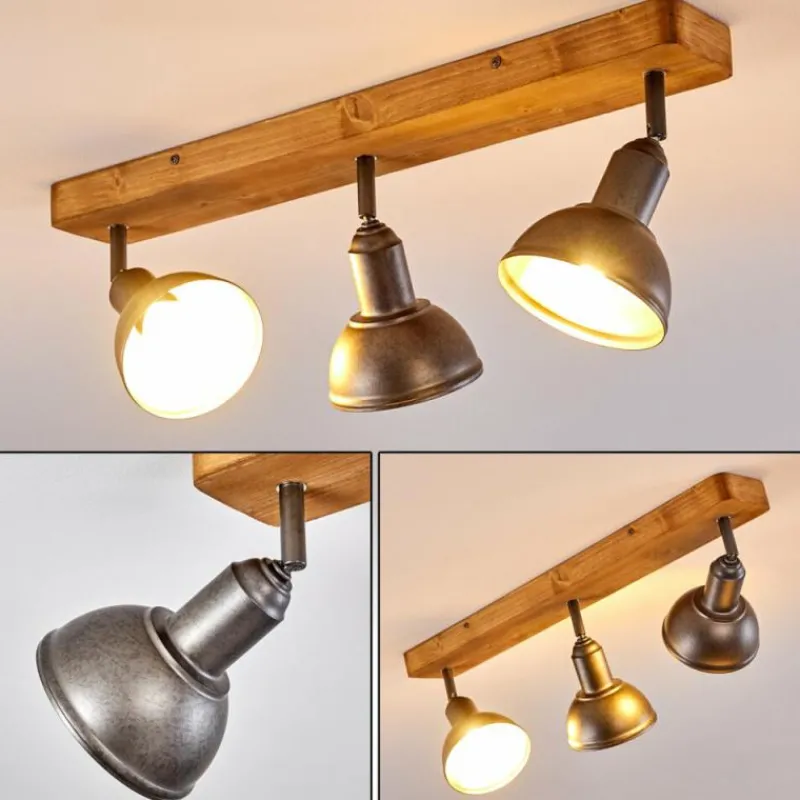 Luminaires Rustiques-hofstein Plafonnier Tholen Brun, 3 lumières