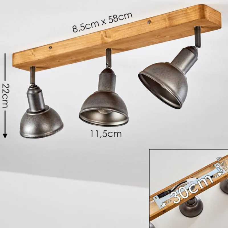 Luminaires Rustiques-hofstein Plafonnier Tholen Brun, 3 lumières