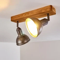 Luminaires Rustiques-hofstein Plafonnier Tholen Brun, 2 lumières