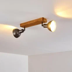 Luminaires Rustiques-hofstein Plafonnier Tholen Brun, 2 lumières