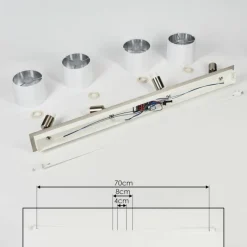 Lampes En Tissu-hofstein Plafonnier Tibro Argenté, Blanc, 4 lumières